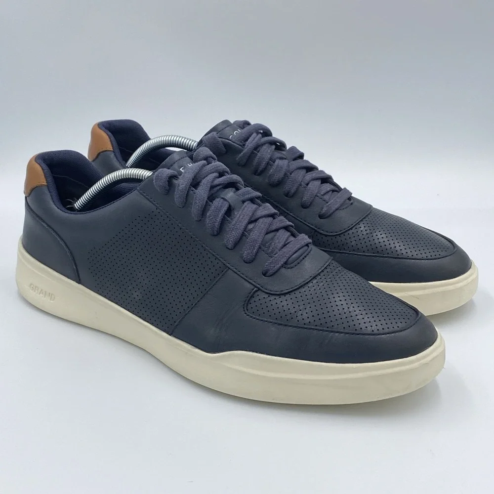 Cole Haan Grand Crosscourt Men's Size 11.5 Blue Leather Perforated Shoes C33990